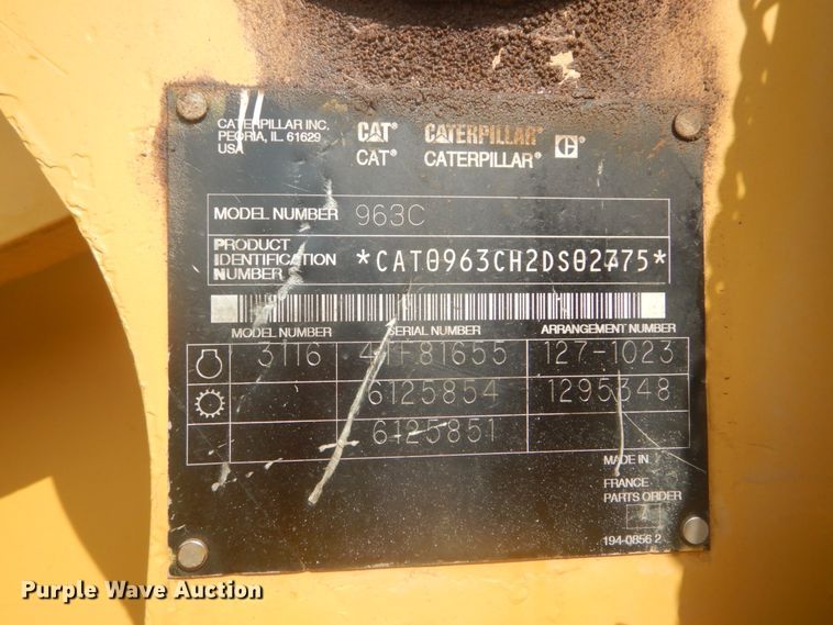 image for item JI9497 2002 Caterpillar 963C  track loader