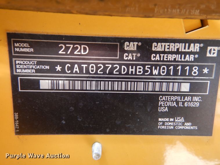 image for item JI9551 2015 Caterpillar 272D  skid steer loader