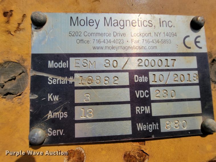 image for item KD9435 Moley Magnetics ESM 30/200017  skid steer magnet