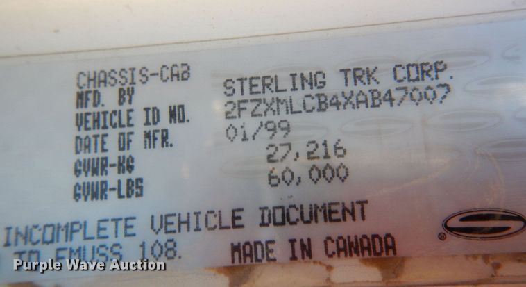 image for item KI9690 1999 Sterling LT8513  dump truck