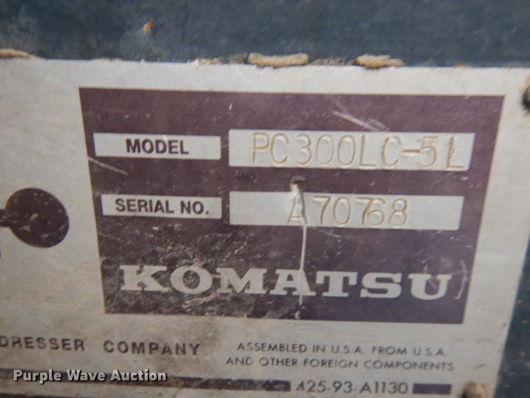 image for item KK9044 1991 Komatsu PC300LC-5L  excavator