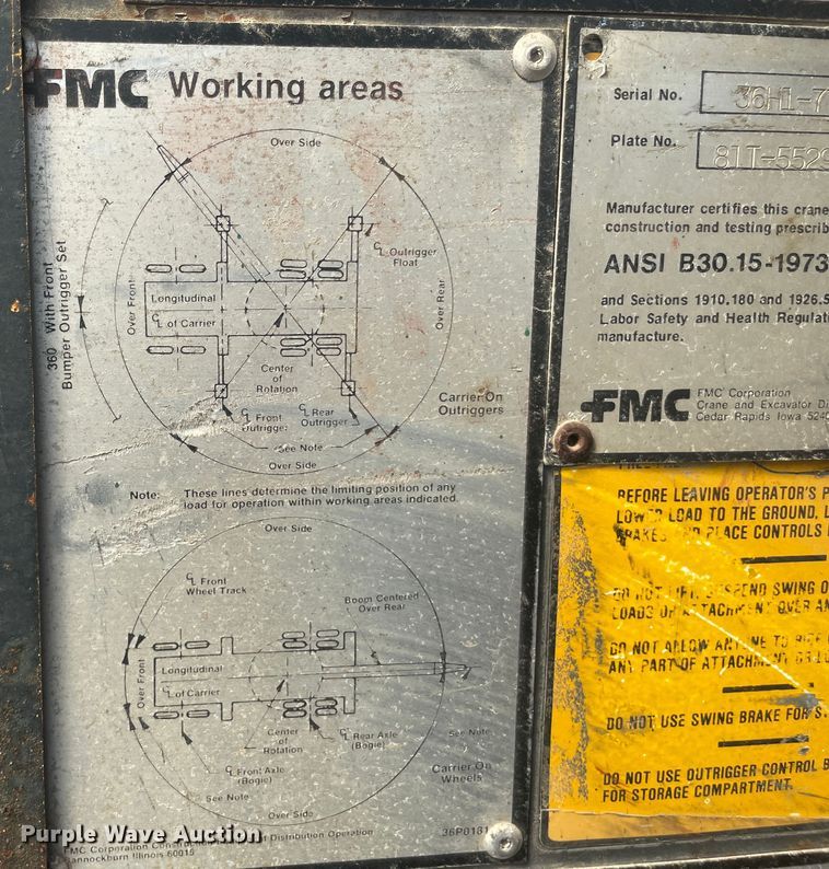 image for item KK9430 1981 FMC Link-Belt  crane