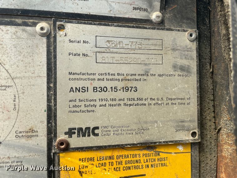 image for item KK9430 1981 FMC Link-Belt  crane