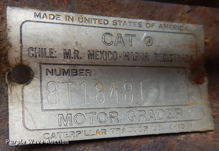 image for item KU9321 Caterpillar  rigid frame motor grader