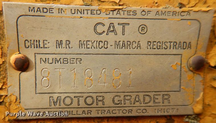 image for item KU9321 Caterpillar  rigid frame motor grader