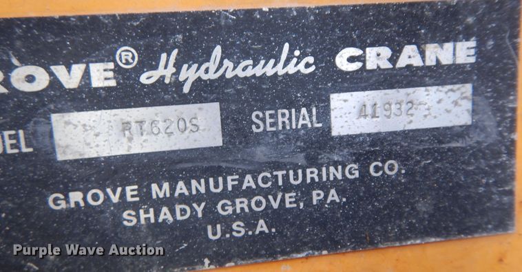 image for item KU9357 1978 Grove RT620S  crane