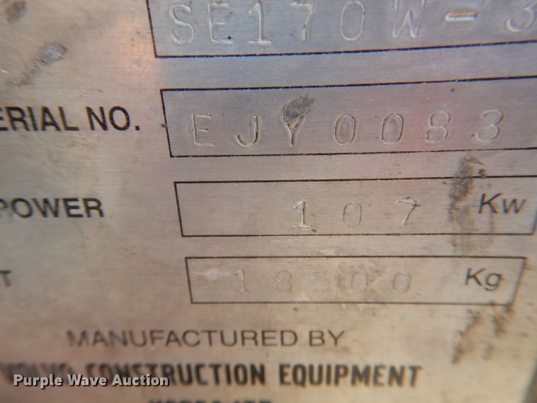 image for item KW9788 2007 Samsung SE170 W-3  wheeled excavator