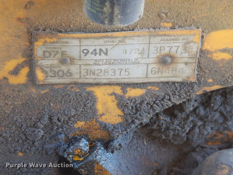 image for item KW9810 1974 Caterpillar D7F  dozer