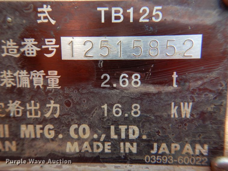 image for item KX9449 2006 Takeuchi TB125  mini excavator