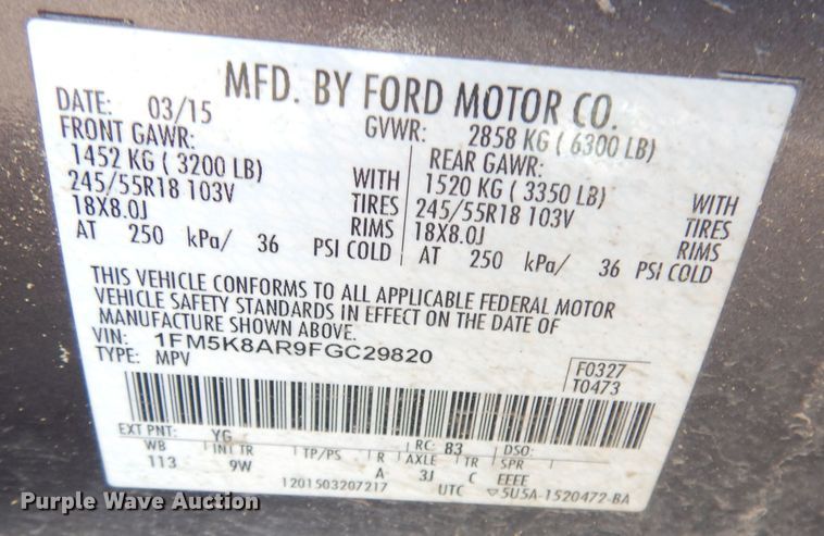 image for item DG0793 2015 Ford Explorer Police Interceptor  SUV