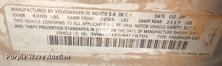 image for item DG0795 2006 Volkswagen New Jetta GLI