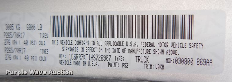 image for item DG0815 2017 Dodge Ram 1500  Crew Cab pickup truck