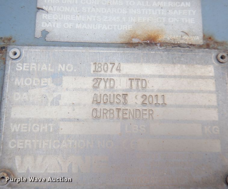 image for item DG0855 2011 Crane Carrier LET2-26-UNK  refuse truck