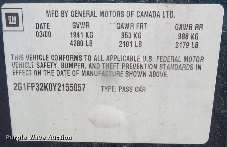 image for item DI5717 2000 Chevrolet Camaro  convertible