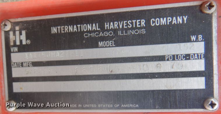 image for item DK8187 1980 International 1754  dump truck