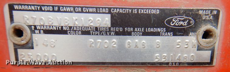 image for item DK8188 1978 Ford 7000  dump truck