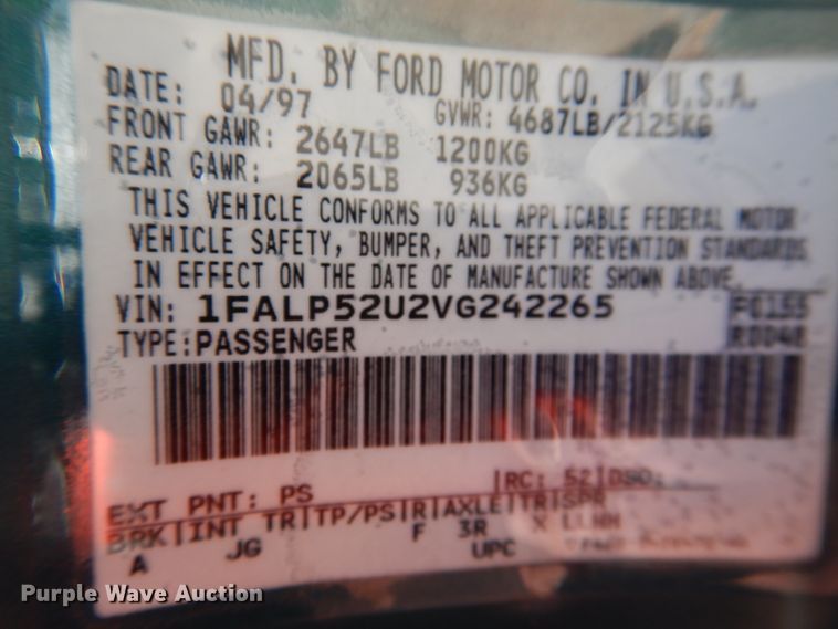 image for item DL0378 1997 Ford Taurus