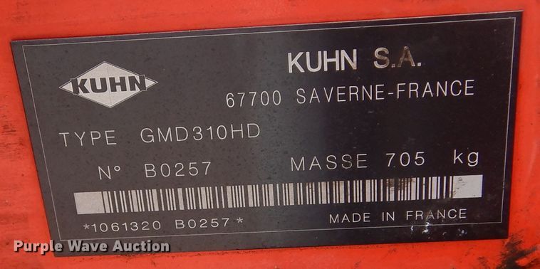image for item DL6263 Kuhn GMD310  disc mower