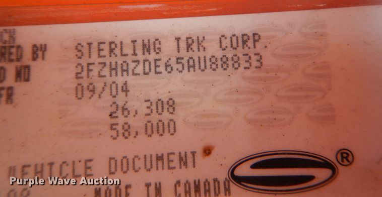 image for item DL6265 2005 Sterling LT9500  dump truck