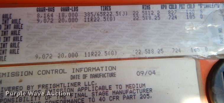 image for item DL6265 2005 Sterling LT9500  dump truck