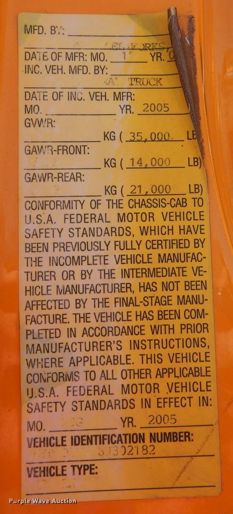 image for item DM1361 2006 International WorkStar 7400  dump truck