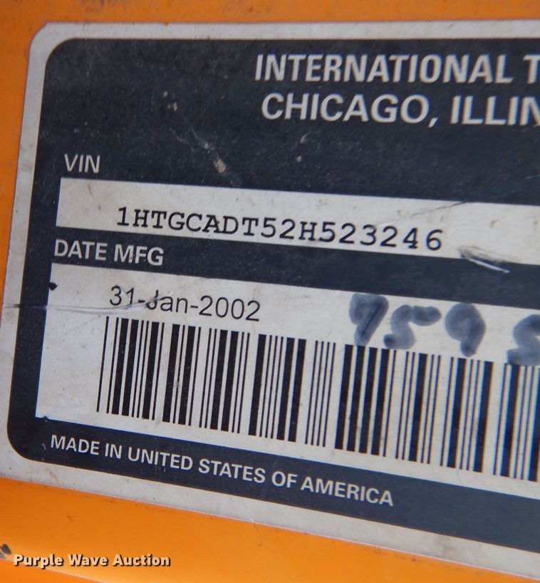 image for item DM1364 2002 International 2554  dump truck