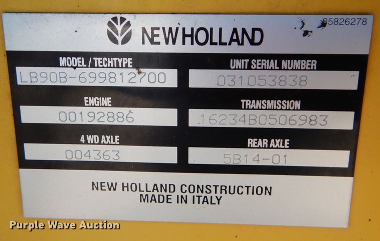 image for item DM1370 2005 New Holland LB90B  backhoe