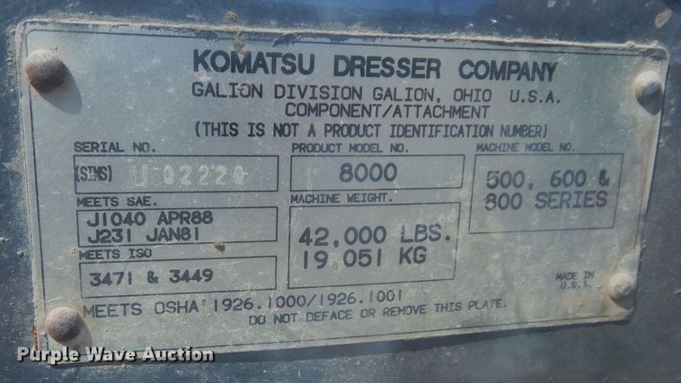 image for item DM1372 1995 Galion 850  motor grader