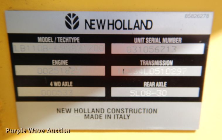 image for item DM1386 2002 New Holland LB110B  backhoe