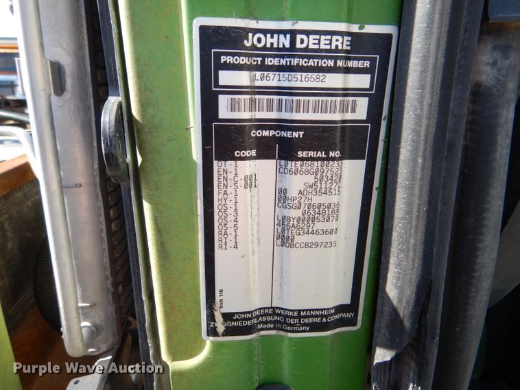 image for item DM1391 John Deere 6715  MFWD tractor
