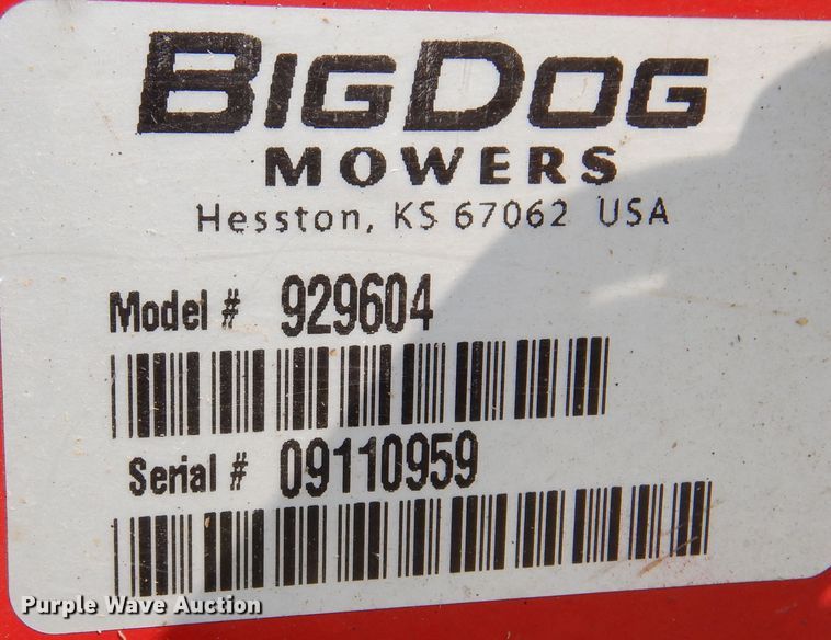 image for item DM5039 2010 Big Dog 929604  ZTR lawn mower