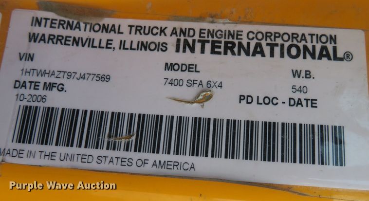 image for item DN5838 2007 International 7400  dump truck
