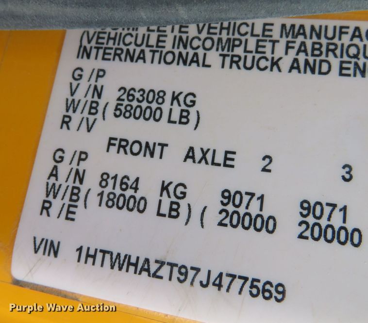 image for item DN5838 2007 International 7400  dump truck