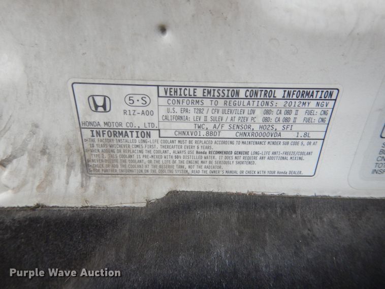 image for item IN9534 2012 Honda Civic