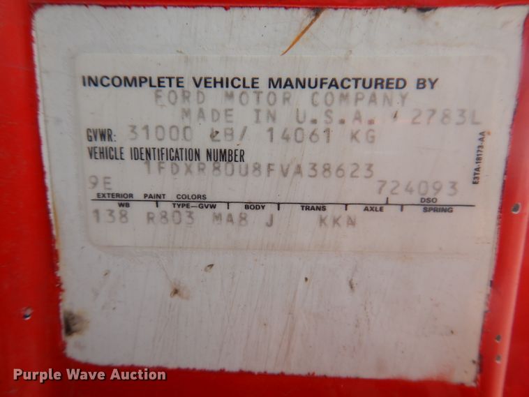 image for item IN9876 1985 Ford 8000  spreader truck