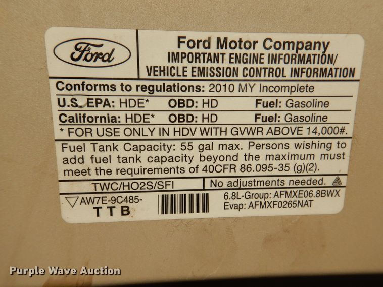 image for item IN9907 2010 Ford E450  shuttle bus