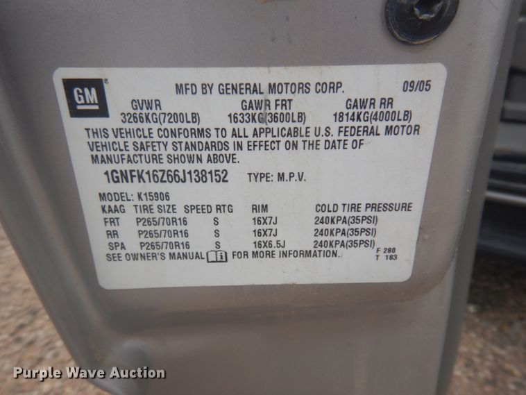 image for item JZ9894 2006 Chevrolet Suburban  SUV