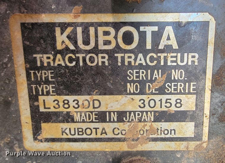 image for item KD9477 Kubota L3830D  tractor