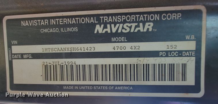 image for item KD9489 1995 International 4700  dump truck