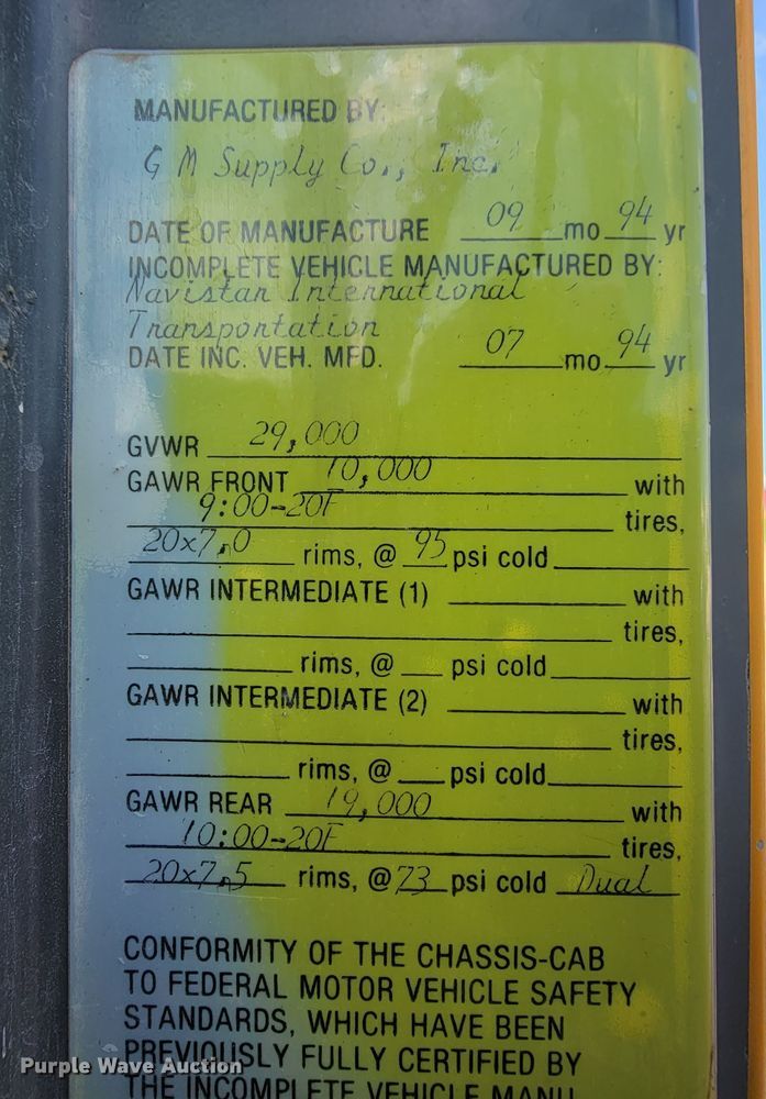 image for item KD9489 1995 International 4700  dump truck