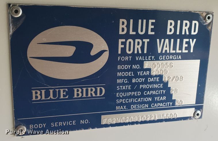 image for item KK9328 2009 Chevrolet Blue Bird  school bus