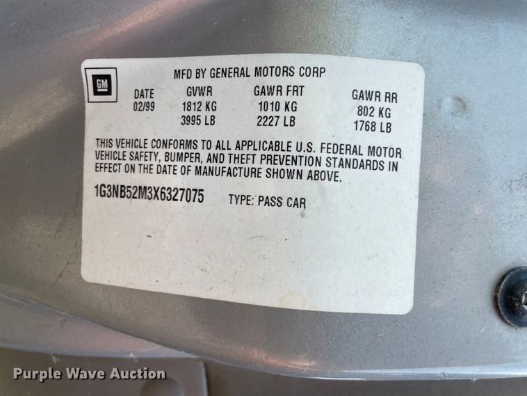 image for item KK9648 1999 Oldsmobile Cutlass