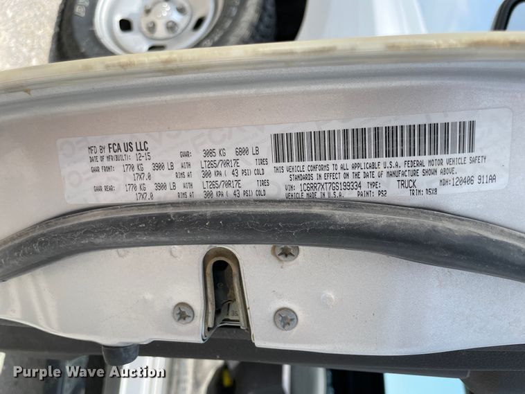 image for item KK9653 2016 Dodge Ram 1500  Crew Cab pickup truck