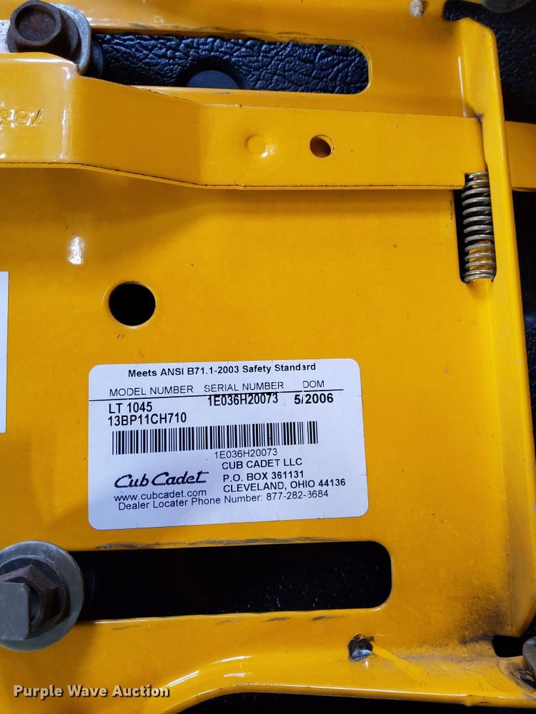 image for item KV9108 Cub Cadet LT1045  lawn mower