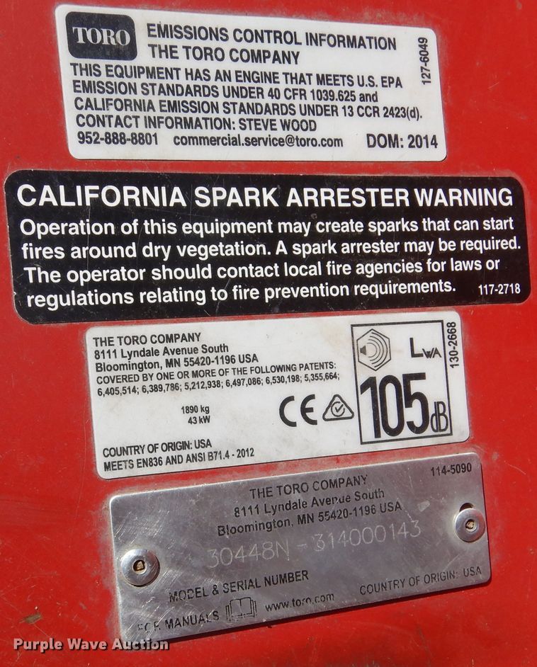 image for item KV9134 Toro Groundsmaster 4000D  lawn mower