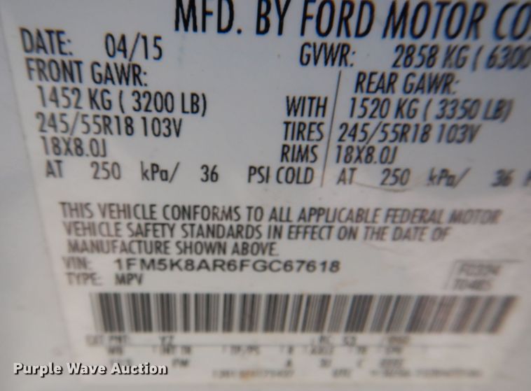 image for item KW9785 2015 Ford Explorer Police Interceptor  SUV