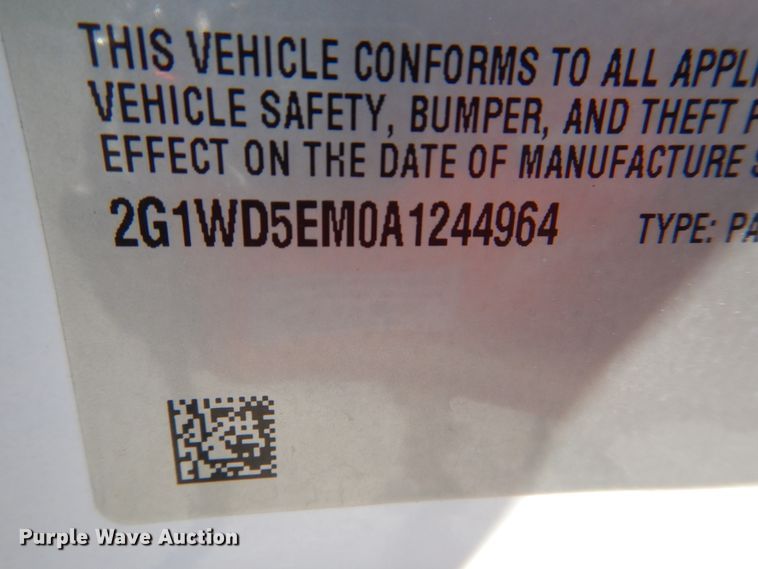 image for item KW9786 2010 Chevrolet Impala Police Cruiser