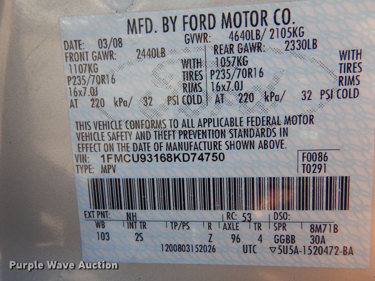 image for item DI6113 2008 Ford Escape  SUV