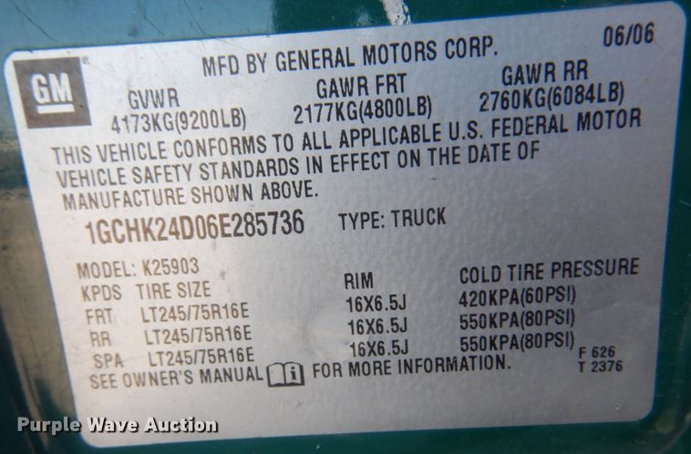 image for item DI6118 2006 Chevrolet Silverado 2500HD  pickup truck