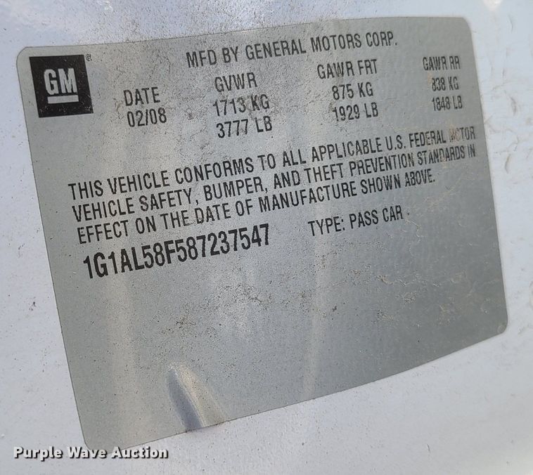 image for item DI6125 2008 Chevrolet Cobalt